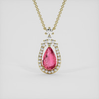 5.08 Ct. Padparadscha Sapphire Pendant, 14K Yellow Gold 1