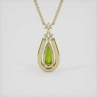 3.87 Ct. Yellowish Green Sapphire Pendant, 14K Yellow Gold 4
