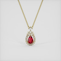 0.34 Ct. Ruby Pendant, 18K Yellow Gold 1
