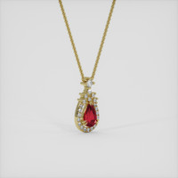 0.34 Ct. Ruby Pendant, 18K Yellow Gold 2