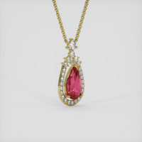 5.08 Ct. Padparadscha Sapphire Pendant, 18K Yellow Gold 2
