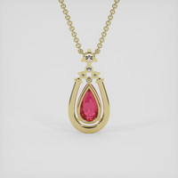 5.08 Ct. Padparadscha Sapphire Pendant, 18K Yellow Gold 4