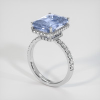 7.02 Ct. Purplish Blue Sapphire Ring, Platinum 950 2