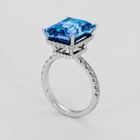 7.72 Ct. Swiss Blue Topaz Ring, Platinum 950 2