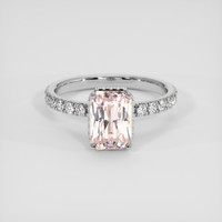 2.57 Ct. Peach Sapphire Ring, Platinum 950 1