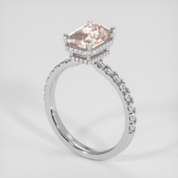 2.57 Ct. Peach Sapphire Ring, Platinum 950 2