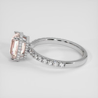 2.57 Ct. Peach Sapphire Ring, 14K White Gold 4