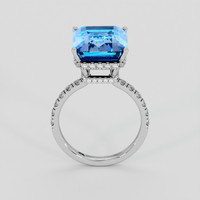 7.72 Ct. Swiss Blue Topaz Ring, 18K White Gold 3
