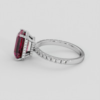 3.39 Ct. Reddish Pink Garnet Ring, 18K White Gold 4
