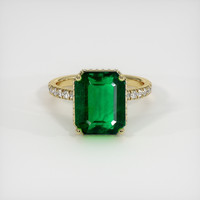 4.95 Ct. Emerald Ring, 18K Yellow Gold 1