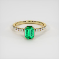 1.36 Ct. Emerald Ring, 18K Yellow Gold 1