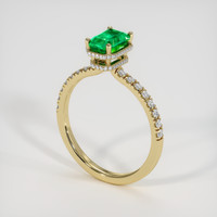 1.36 Ct. Emerald Ring, 18K Yellow Gold 2