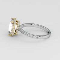 4.16 Ct. Peach Sapphire Ring, 14K Yellow & White 4