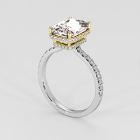 4.16 Ct. Peach Sapphire Ring, 18K Yellow & White 2
