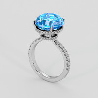 9.22 Ct. Swiss Blue Topaz Ring, Platinum 950 2