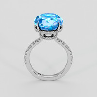 9.22 Ct. Swiss Blue Topaz Ring, Platinum 950 3