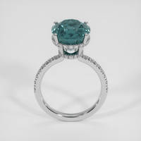 6.96 Ct. Bluish Green Sapphire Ring, Platinum 950 3
