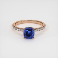2.04 Ct. Blue Sapphire Ring, 14K Rose Gold 1