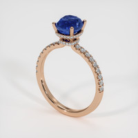 2.04 Ct. Blue Sapphire Ring, 14K Rose Gold 2