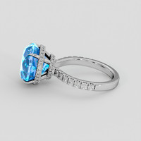 9.22 Ct. Swiss Blue Topaz Ring, 10K White Gold 4