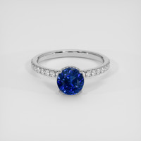 2.25 Ct. Blue Sapphire Ring, 14K White Gold 1