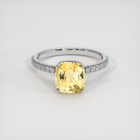 3.17 Ct. Yellow Sapphire Ring, 14K White Gold 1