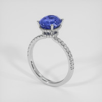 3.64 Ct. Blue Sapphire Ring, 14K White Gold 2
