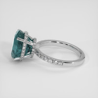 6.96 Ct. Bluish Green Sapphire Ring, 14K White Gold 4