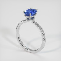 1.93 Ct. Blue Sapphire Ring, 18K White Gold 2