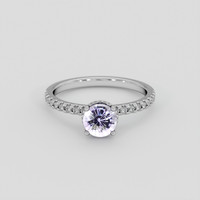 1.26 Ct. Purple Sapphire Ring, 18K White Gold 1