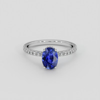 1.48 Ct. Blue Sapphire Ring, 18K White Gold 1