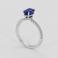 1.48 Ct. Blue Sapphire Ring, 18K White Gold 2