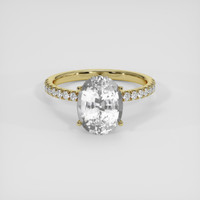5.56 Ct. White Sapphire Ring, 14K Yellow Gold 1