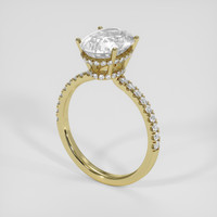 5.56 Ct. White Sapphire Ring, 18K Yellow Gold 2