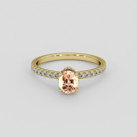 1.02 Ct. Padparadscha Sapphire Ring, 18K Yellow Gold 1