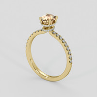 1.02 Ct. Padparadscha Sapphire Ring, 18K Yellow Gold 2