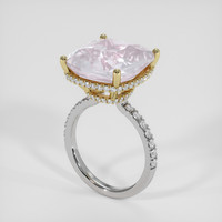 10.56 Ct. Purplish Pink Rose Quartz Ring, 14K Yellow & White 2
