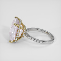 10.56 Ct. Purplish Pink Rose Quartz Ring, 18K Yellow & White 4