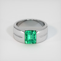 2.10 Ct. Emerald Ring, Platinum 950 1