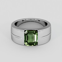 2.05 Ct. Green Sapphire Ring, Platinum 950 1