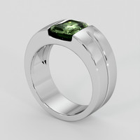 2.05 Ct. Green Sapphire Ring, Platinum 950 2