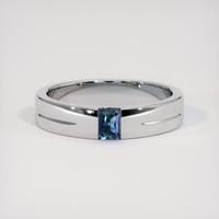 0.42 Ct. Greenish Blue Sapphire Ring, Platinum 950 1