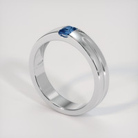 0.42 Ct. Greenish Blue Sapphire Ring, Platinum 950 2