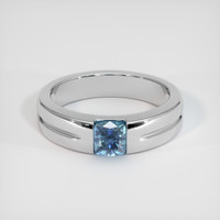 1.05 Ct. Greenish Blue Sapphire Ring, Platinum 950 1