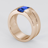 1.56 Ct. Blue Sapphire Ring, 14K Rose Gold 2