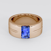 1.56 Ct. Blue Sapphire Ring, 18K Rose Gold 1