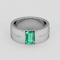 0.77 Ct. Emerald Ring, Silver 1