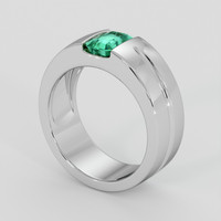 0.77 Ct. Emerald Ring, Silver 2