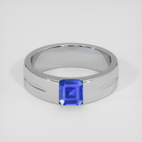 0.96 Ct. Blue Sapphire Ring, Silver 1