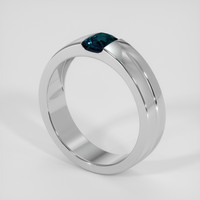 1.05 Ct. Greenish Blue Sapphire Ring, Silver 2